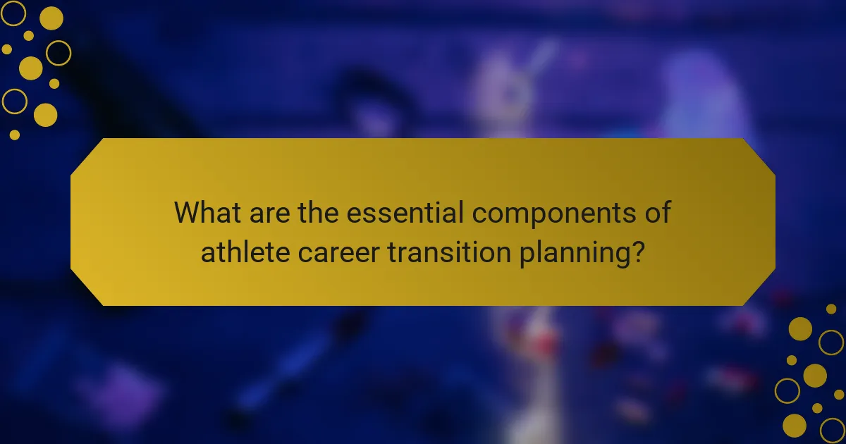 What are the essential components of athlete career transition planning?
