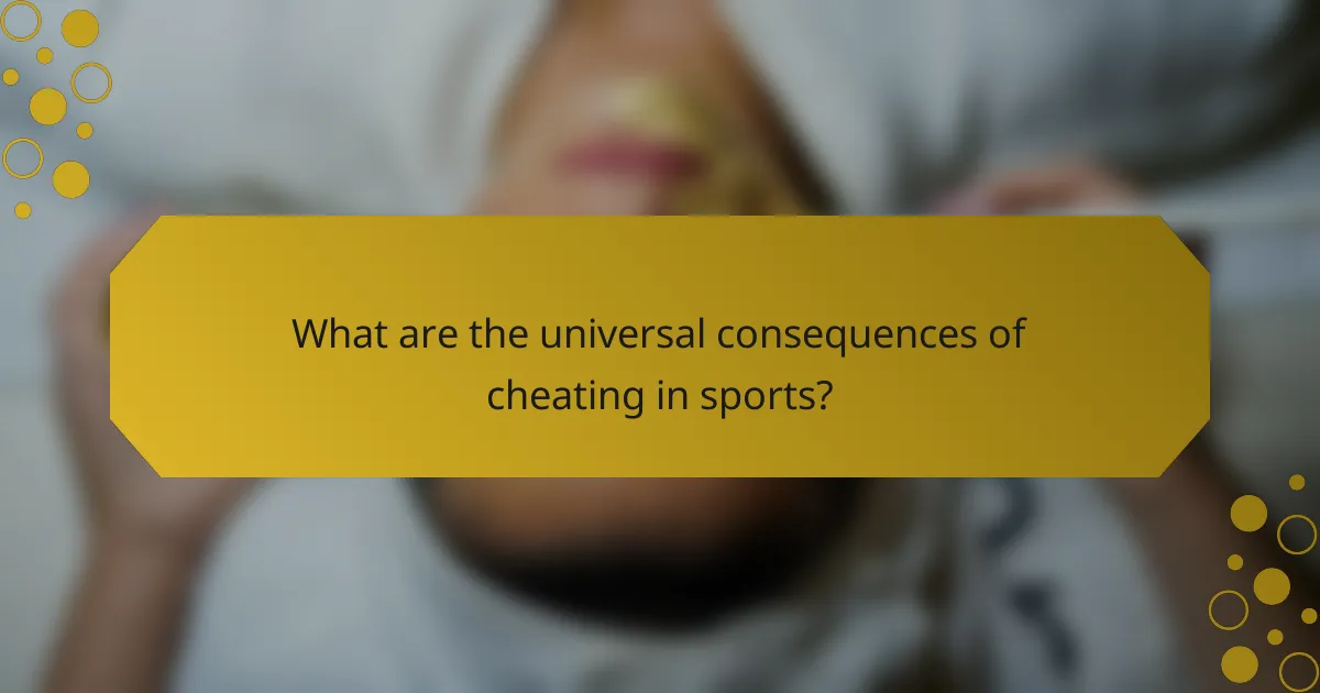 What are the universal consequences of cheating in sports?