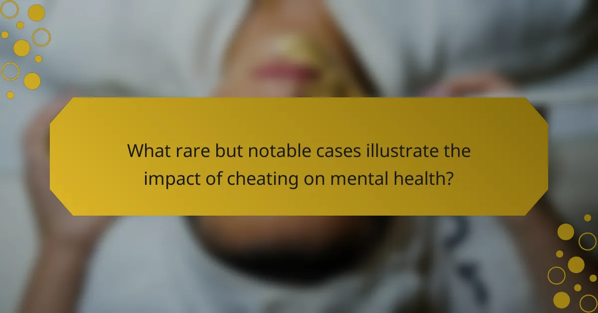 What rare but notable cases illustrate the impact of cheating on mental health?