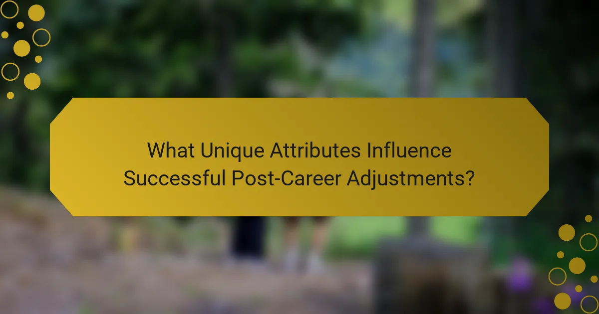 What Unique Attributes Influence Successful Post-Career Adjustments?